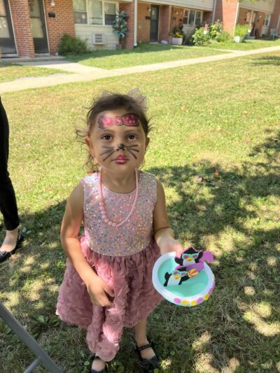 girl with her face painted