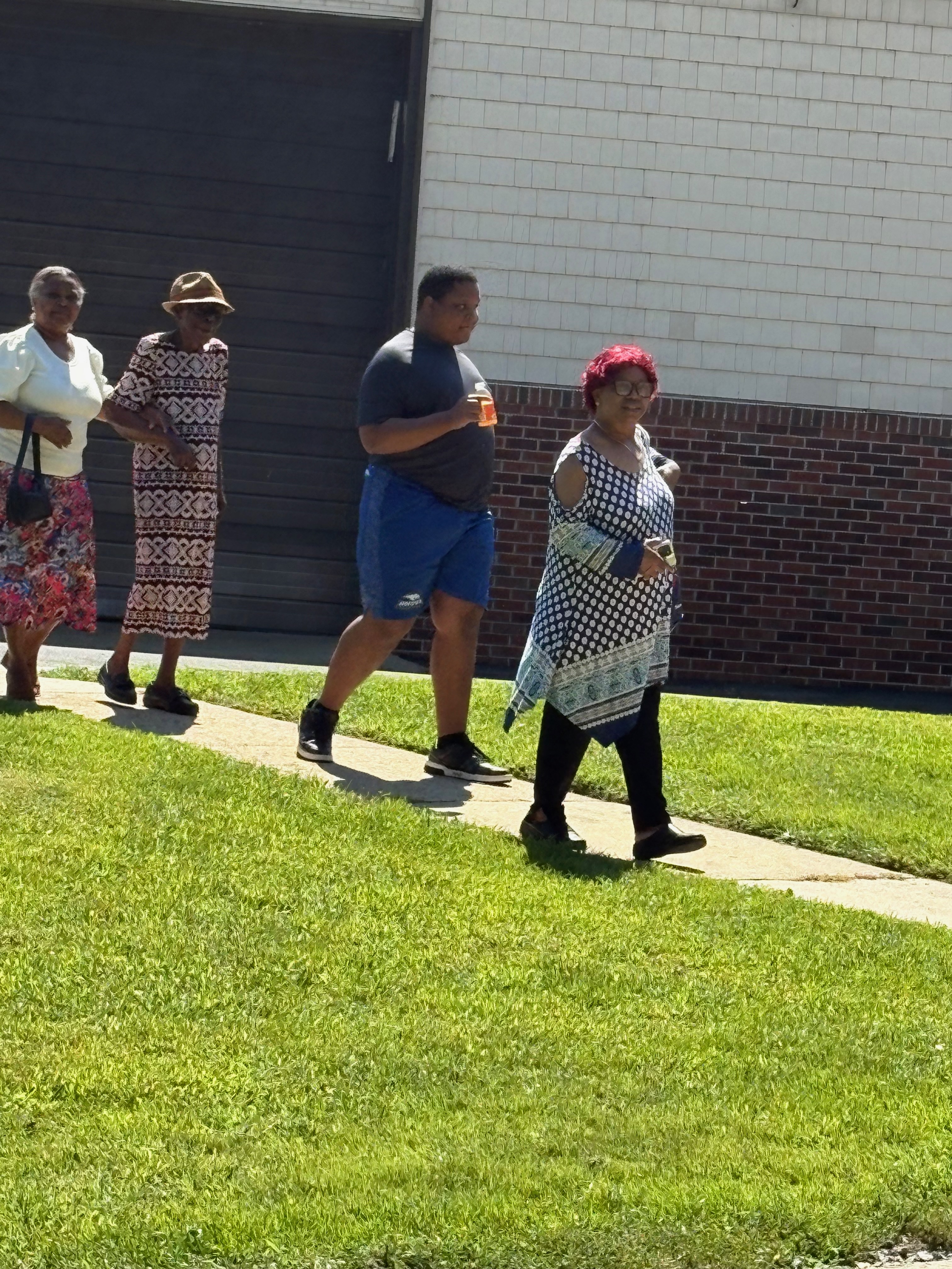 Tenants walking outside